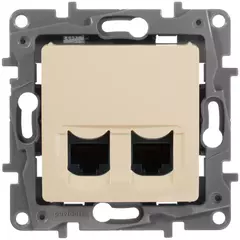 Etika Розетка 2х RJ45 5eUtp слонов.кость 672355