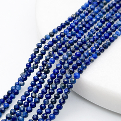 Лазурит граненый бусины, размер около 2,2-2,3 мм, цена за нить 38 см