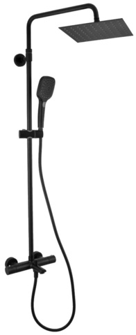 REMER EQ34A8CPUFS25NO Душевая система для ванны термостатическая верхний душ квадратный 25см elegance