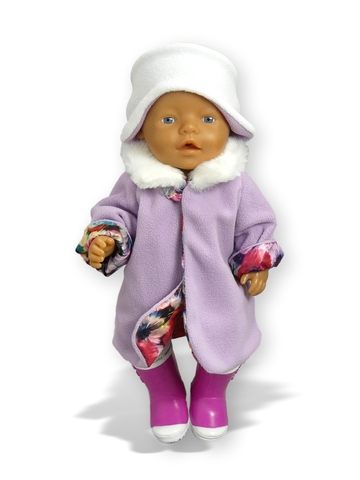 Утепленное двустороннее пальто - На кукле. Одежда для кукол, пупсов и мягких игрушек.