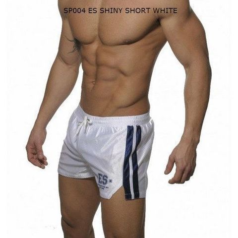 Мужские спортивные шорты белые - с синими полосами ES Collection SHORTS WHITE BLUE