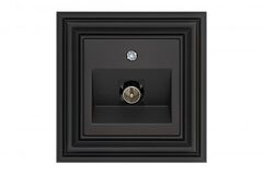 Розетка ТВ проходная Черный матовый LIREGUS RETRO