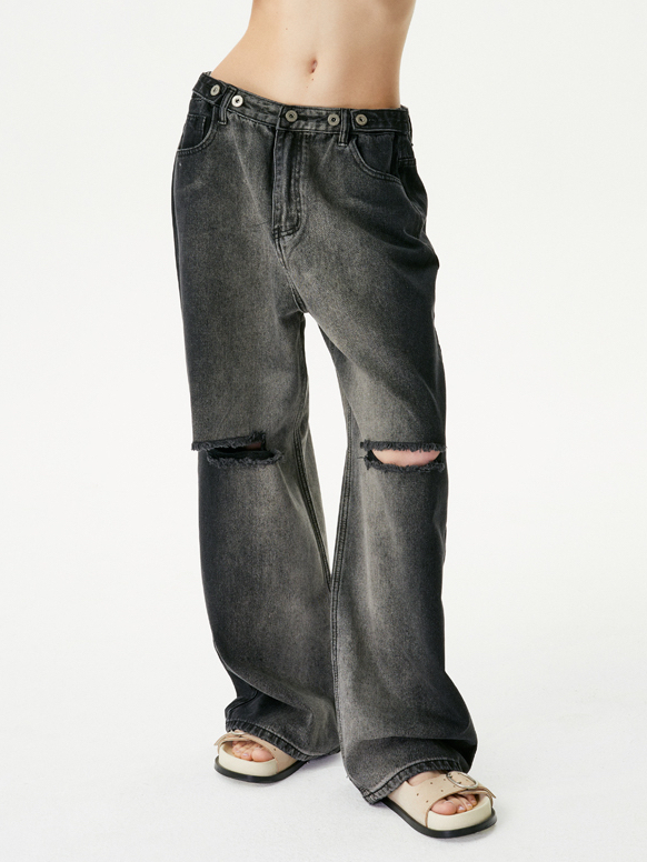 Джинсы трансформер She is Wuu черного цвета