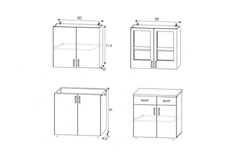 Кухня Рио New 1.6 м дуб крафт / кастилло