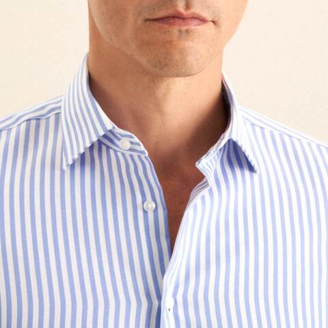 Сорочка мужская Seidensticker Slim Fit 01.643550-13 в синюю полоску