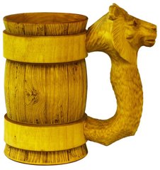 Кружка пивная деревянная WOOD&GOOD Lion с резной ручкой, 500 мл