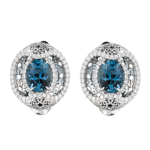 Серьги С Топазами и Бриллиантами, E0144-11/2