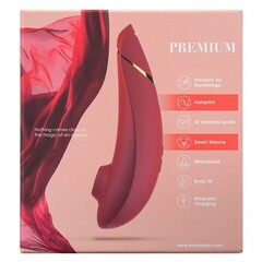 Стимулятор клитора бесконтактный Womanizer Premium, красный/золотой