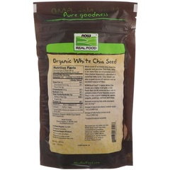Now Foods, Real Food, органические белые семена чиа, 454 г (1 фунт)