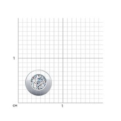 1030343- Подвеска круглая из белого золота 585 пробы с бриллиантом