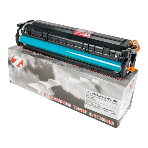 Тонер-картридж 7Q W2032A, 055 (415A) для HP CLJ M454, M479, Canon LBP-663, MF742 (Жёлтый, 2100 стр.), без чипа