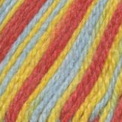 Пряжа "Подмосковная меланж", 50% шерсть, 50% акрил, 100гр-250м, желтый с красным