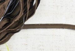 Кант сатиновый со стразами, ш. 1,5 см/кант 5 мм, коричневый