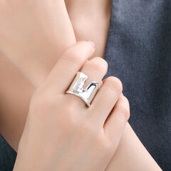 Кольцо рваное из серебра 925 пробы style коллекция Elsa Peretti Bone cuff