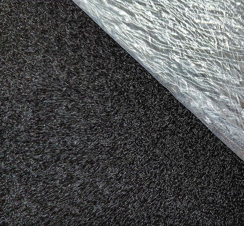 Ковролин НОРК (велюр) на резиновой основе с защитной плёнкой, ширина 3м., 75 кв.м, черный