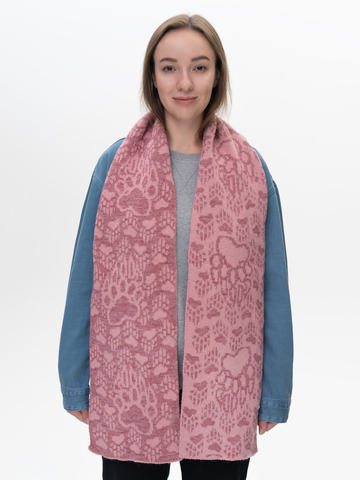 Шарф «Медвежий След» розового цвета (Без бахромы)