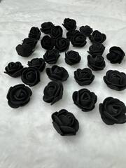 Роза из фоамирана круглая 3-3,5 см, черные, набор 27 шт.