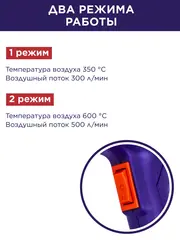 Строительный фен ПУЛЬСАР ФС 2001-2 (2000Вт,350/600*C,300/500л/мин, 0,8кг)