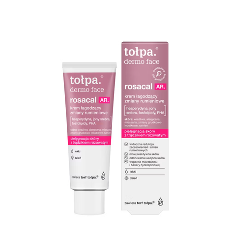 TOLPA DERMO FACE ROSACAL AR Успокаивающий лёгкий дневной крем от розацея, 40 ml