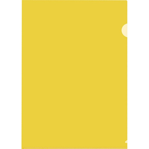 Папка-уголок A4 желтая 180 мкм (10 штук в упаковке)