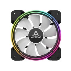 Комплект из 3 вентиляторов Alseye HALO 4.0 KIT, 120мм, 1300rpm, 6-pin, черный-белый/ARGB, 41.5CFM, 24.8дБ, контроллер, пульт ДУ, антивибропрокладки (AS.04.02.0030)
