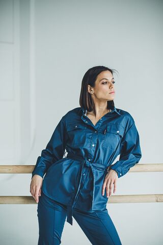 Блуза женская м296 toray стретч opal blue