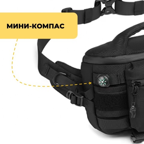 Картинка сумка поясная Ozuko 9778 Black - 8