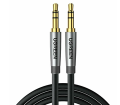 Кабель UGREEN AV150 (10116) 3.5мм Male to Male Alu Case Braid Audio Cable 3м серебряный-серый