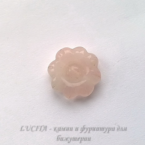 Бусина Кварц, "Цветок", цвет - розовый, 18х6,5 мм ()