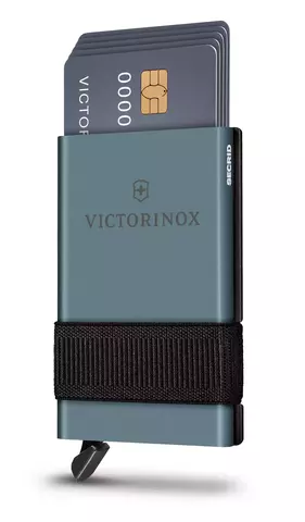 Швейцарская смарт-карта с кошельком-картхолдером VICTORINOX Smart Card Wallet (0.7250.36) Sharp Gray, чёрный/серо-голубой