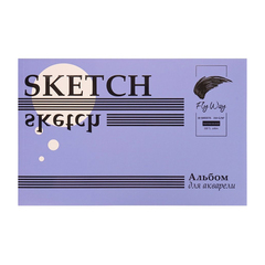 Бумага для акварели Проф-Пресс, формат А4, 20 листов, 100% хлопок, альбом-планшет с жёсткой подложкой, серия "Фиолетовая классика"