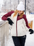 Утеплённый прогулочный костюм Nordski Premium Sport Winter Cream/Wine/Black женский