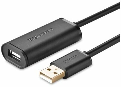 Кабель UGREEN US121 (10319) USB 2.0 Active Extension Cable with Chipset 5м черный
