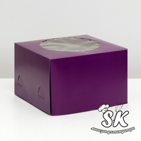 Коробка 29х29х19 см Фиолетовая с окном