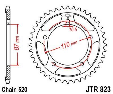 Звезда мотоциклетная JT JTR823.39