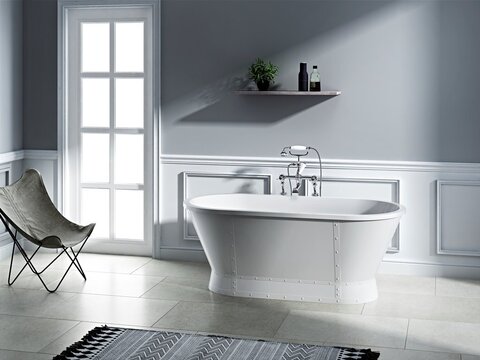 BelBagno BB35 Отдельностоящая, овальная акриловая ванна, встроенный слив 1680x780x650