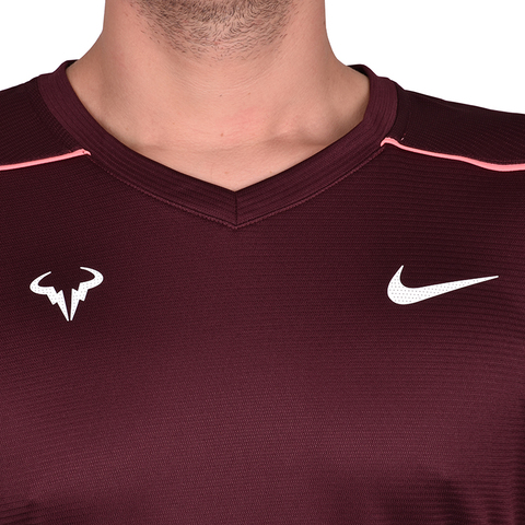 Теннисная футболка мужская Nike Court Dri-Fit Rafa Challenger Top - burgundy crush/pink gaze/white