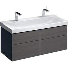 Шкафчик для раковины Geberit Xeno² шириной от 120 см, с четырьмя выдвижными ящиками: B=117.4см, H=53см, T=46.2см, Серый / Меламин, древесная структура фото