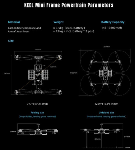 Карбоновая рама квадрокоптера ZHT AERO KEEL MINI (версия без моторов, пропеллеров, регуляторов ESC)
