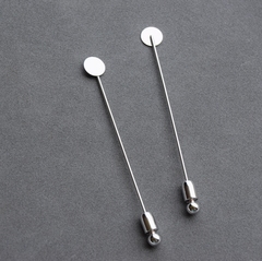 Основа для броши 70 мм с круглой площадкой 8 мм, покрытие родий