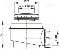 A47B PR60 сифон для душевого поддона белый