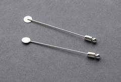 Основа для броши 70 мм с круглой площадкой 8 мм, покрытие родий