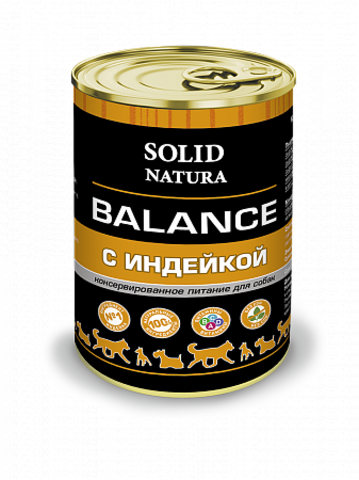 Solid Natura Balance Индейка влажный корм для собак жестяная банка 0,34 кг