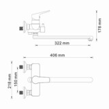 Lippe 4502L Смеситель для ванны с длинным изливом