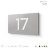 Табличка с номером 17 на дверь квартиры, для офиса, кабинета, аудитории, склада, серая 120х70 мм, Айдентика Технолоджи