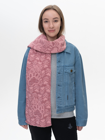 Шарф «Медвежий След» розового цвета (Без бахромы)