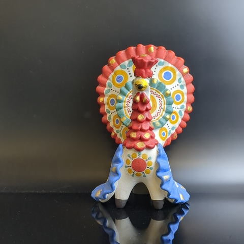 Дымковская игрушка Индюк большой 19,5 см, Ручная роспись, Киров-Вятка, винтаж 1980-1990 гг, СССР