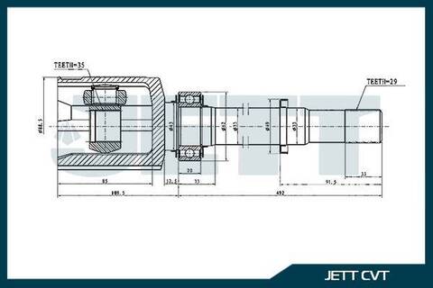 ШРУС внутренний JETT V40-1107