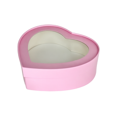 Упаковка Шайба - сердце розовое 21х18см, высота 5,5 см