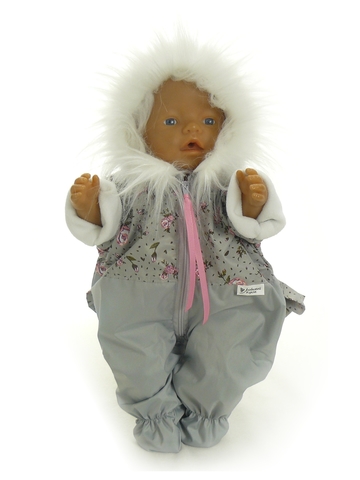 Комбинезон с мехом с баской - На кукле. Одежда для кукол, пупсов и мягких игрушек.